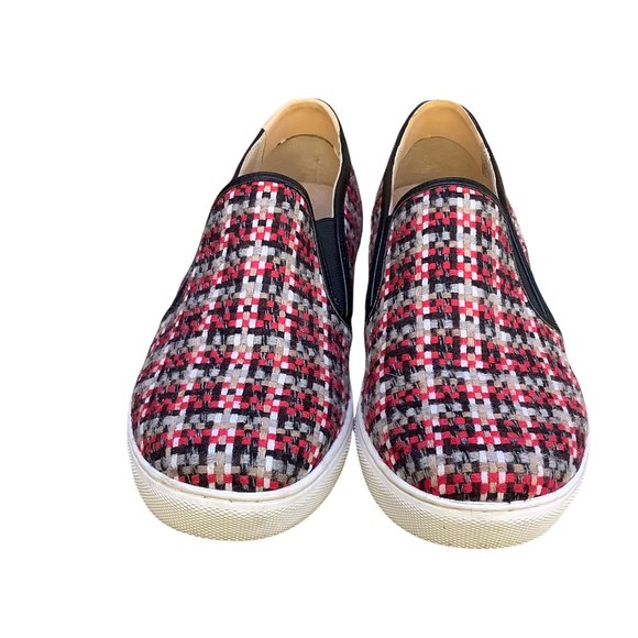 J/Slides Plaid Slip on Tweed Loafers 8 - Picture 2 of 8